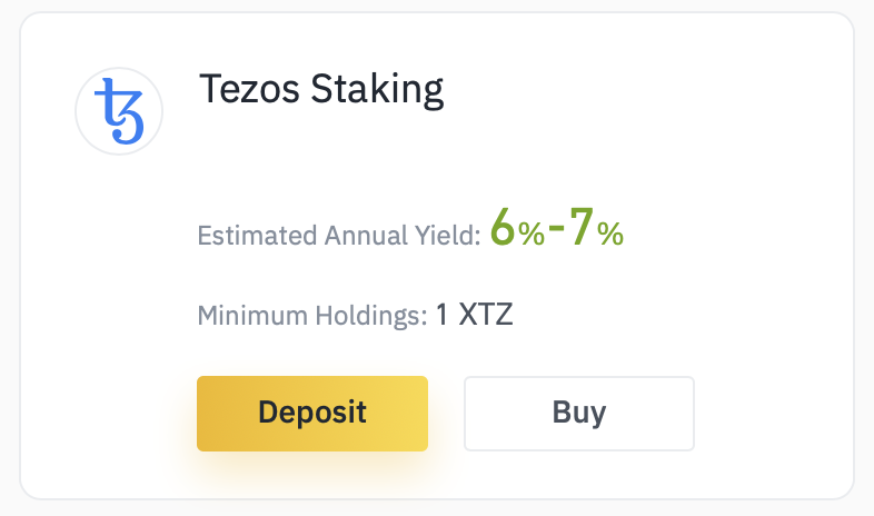 Tezos staking returns on binance